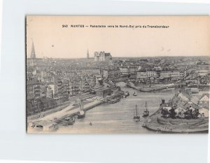 Postcard Panorama vers le Nortd Est pris du Transbordeur Nantes France
