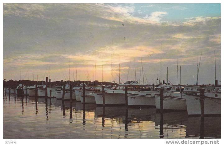 Sunset at Indian River Yacht Basin, Rehoboth Beach, Delaware,40-60s