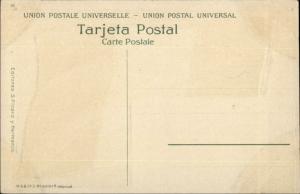 Ciudad Juarez Immigration Bldg & Bridge Mexican Flag Mexico c1910 Postcard