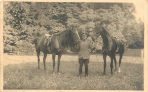 German cavalry military instant photo postcard dated 1917 horses