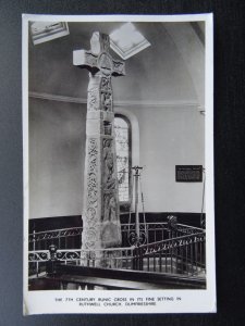Dumfriesshire RUTHWELL CHURCH 7th Century Runic Cross - Old RP Postcard