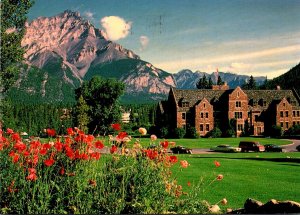 Canada Banff National Park Administration Building With Cascade Mountain In T...