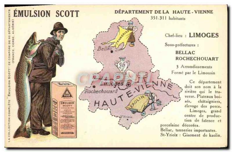 Postcard Old Scott Emulsion Department Haute Vienne Bellac Limoges Rochechouart