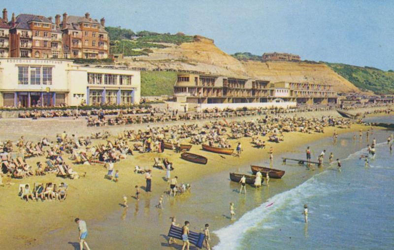 East Beach From Pier Boscombe Dorset England UK People Postcard D30