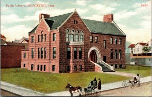 Postcard Public Library in Muscatine, Iowa~132040
