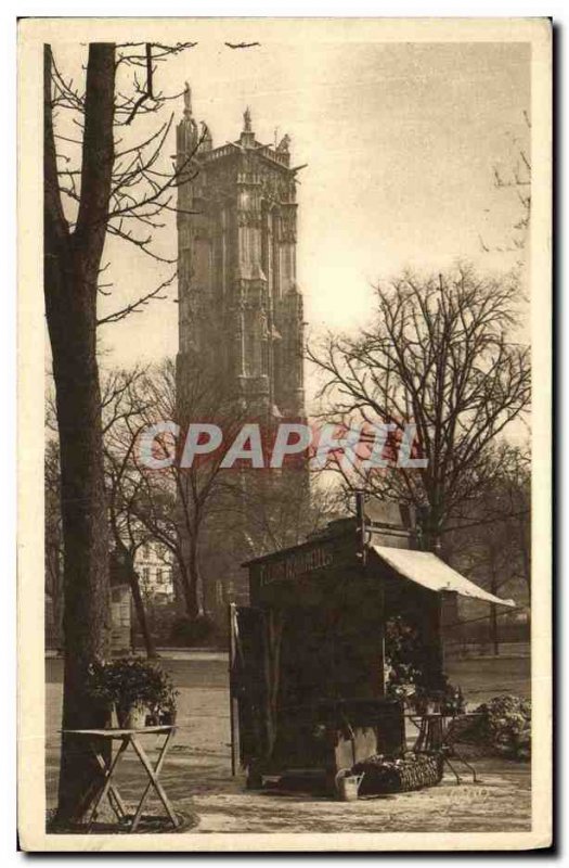 Old Postcard Paris Wandering Merchant Place du Chatelet Flowers