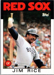 1986 Topps Baseball Card Jim Rice Boston Red Sox sk2623
