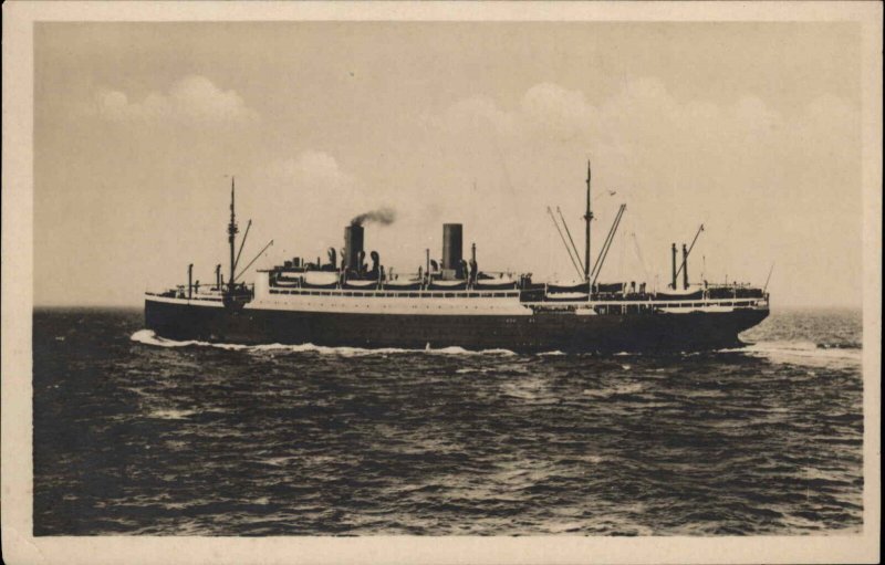 Norddeutscher Lloyd Bremen Munchen Munich Steamer RPPC Vintage Postcard