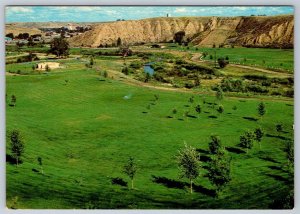 Kin Coulee Park, Medicine Hat Alberta Canada, Chrome Aerial View Postcard