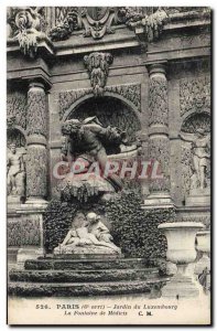 Old Postcard Paris Jardin Du Luxembourg The Medicis Fountain