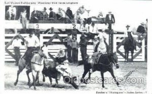 Earl Wofford Bulldogging, Real Photo Western Cowboy Writing On Back minor wri...