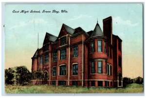 c1950's East High School Campus Building Ground Green Bay Wisconsin WI Postcard 