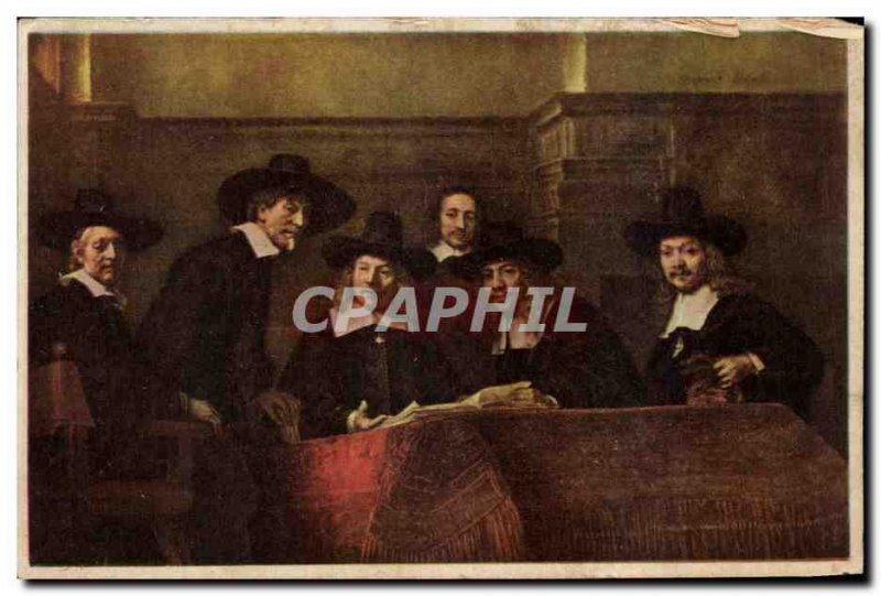 Old Postcard Rembrandt Staalmeesters The Trustees Drapers