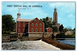 c1960 First Textile Mill America Pawtucket Rhode Island Vintage Antique Postcard