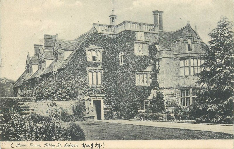 Postcard Manor House Ashby St Ledgers typical house architecture