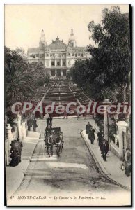 Old Postcard Monte Carlo Casino and Parterres