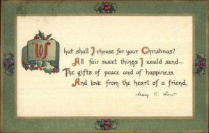Christmas Mary C. Law Quote c1910 Ernest Nister Postcard