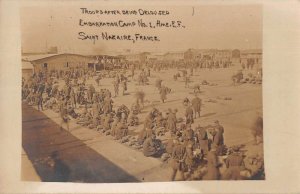 Saint Nazaire France Troops being Deloused Vintage Postcard AA19235