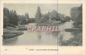 Old Postcard Paris Lake Bois de Boulogne