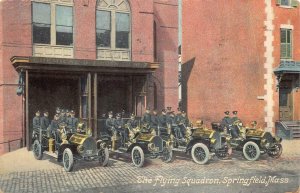 THE FLYING SQUADRON FIRE STATION SPRINGFIELD MASSACHUSETTS POSTCARD 1910