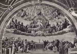 The Dispute Of The Holy Sacrement Raphael Italian Vatican Real Photo Postcard
