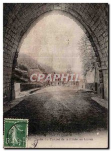 Old Postcard Auvergne The output of the road tunnel lioran