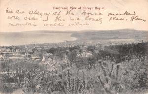 COLWYN BAY CONWY WALES UK PANORAMIC VIEW #4~BAUR'S SERIES POSTCARD *DAMAGED*