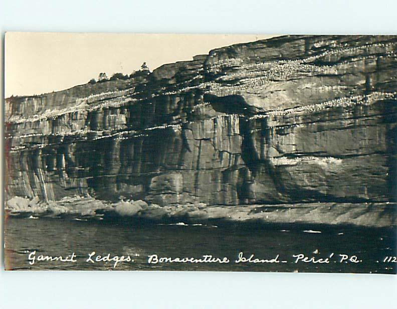 circa 1920 rppc LEDGES ON BONVANTURE ISLAND IN PERCE - GASPE Quebec CANADA r7122