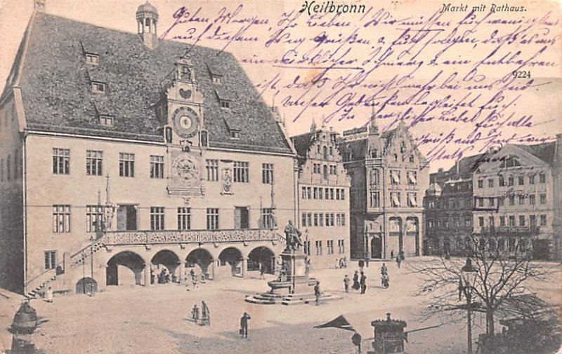 Markt mit Rathaus Heilbronn Germany 1905 