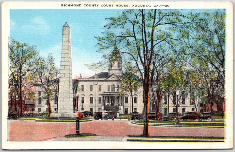 Augusta Georgia GA, Richmond County Court House Building, Vintage Postcard