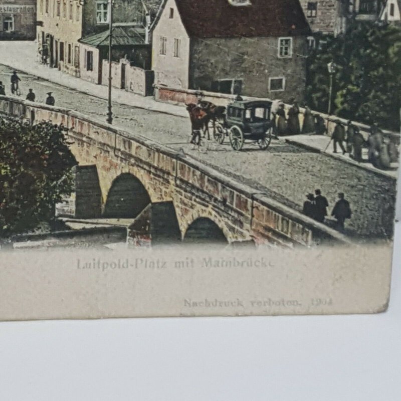 Luitpold-Platz mit Marnbruck Gruss aus Bayreuth Germany 1906 Vintage Postcard