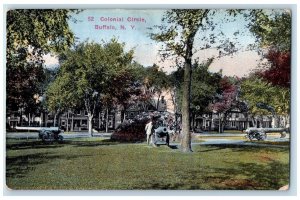 c1910 Colonial Circle Cannon Flower Garden Buffalo New York NY Vintage Postcard