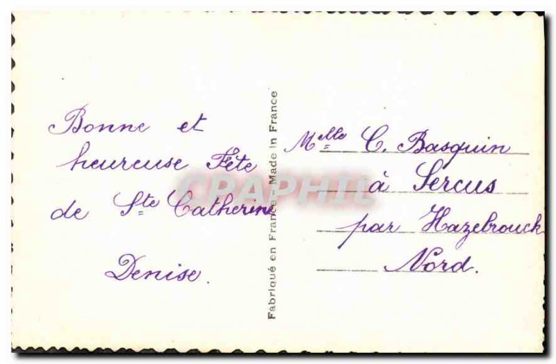 Old Postcard Greetings Regards Bonne Fete Woman