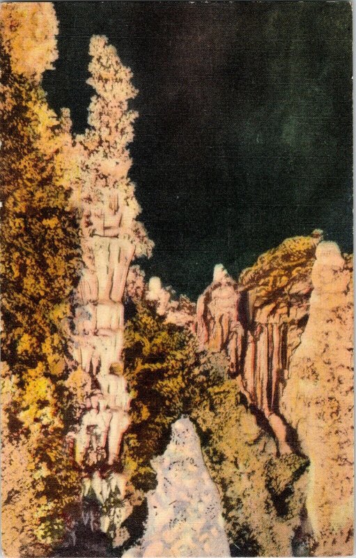 Crystal Spring Dome Carsbad Caverns National Park Cancel 1c Stamp WOB Postcard 