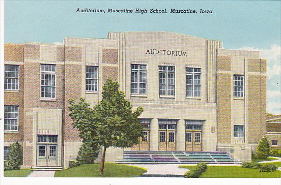 Auditorium Muscatine High School Muscatine Iowa Curteich