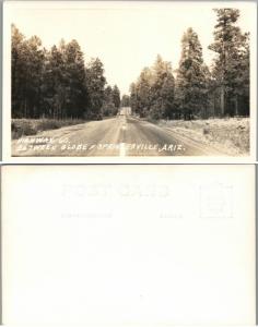 VINTAGE RPPC REAL PHOTO POSTCARD HIGHWAY 60 BETWEEN GLOBE & SPRINGERVILLE ARIZ.