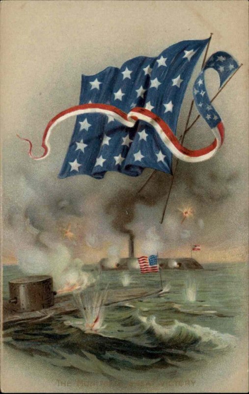 Winsch Civil War Patriotic Battleship Ship Monitor c1910 Vintage Postcard