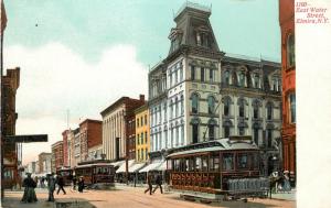 c1905 Chromograph Postcard; Trolleys, East Water Street, Elmira NY Chemung Co.