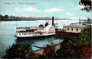 Postcard Steamer Burlington in Trenton, New Jersey
