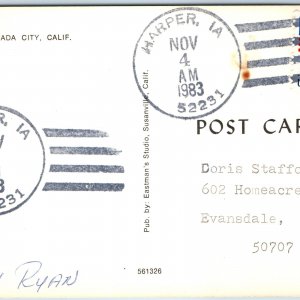 1983 Harper, IA DPO Town Post Office Cancel Stamp USPO Postcard Postal Iowa A177