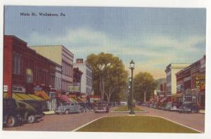 P828 old linen card signs old cars etc main st wellsboro penn.