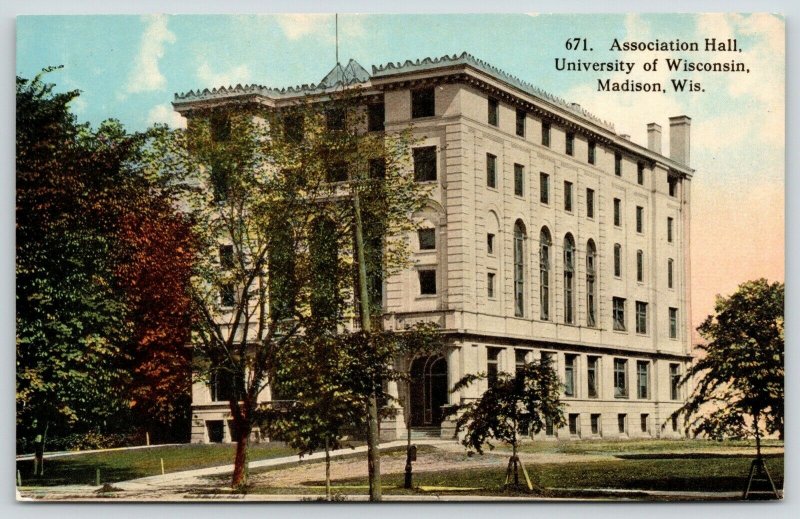 Madison WI~University of Wisconsin Campus~Association Hall~c1910 Postcard
