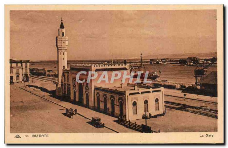 Old Postcard The station Bizerte Tunisia