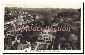 Postcard Old Quimperle lower town crow flies