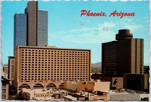 VINTAGE CONTINENTAL SIZE POSTCARD 1970s VIEW OF DOWNTOWN PHOENIX ARIZONA