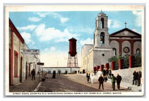 Old Guadaloupe Church Street View Juarez Mexico UNP WB Postcard W8