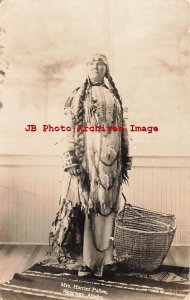 AK, Skagway, Alaska, RPPC, Mrs Harriet Pullen in Native American Indian Costume