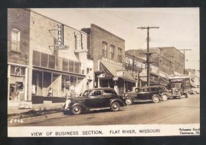 Foto Real Flat River Missouri Downtown Street Scene coches viejos postal copia 