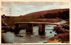 Vtg Dartmoor Devon England Clapper Bridge Postbridge 1950s View Postcard