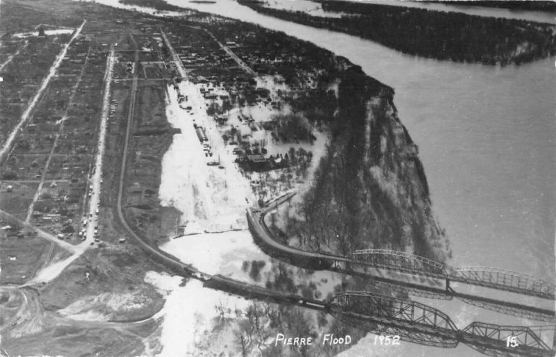 Pierre South Dakota 1952 Flood Disaster Real Photo Vintage Postcard AA55893